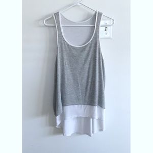 Grey and White Tank Top Med
